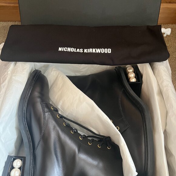 NICHOLAS KIRKWOOD CASATI EMBELLISHED LEATHER ANKLE BOOTS - Picture 13 of 15